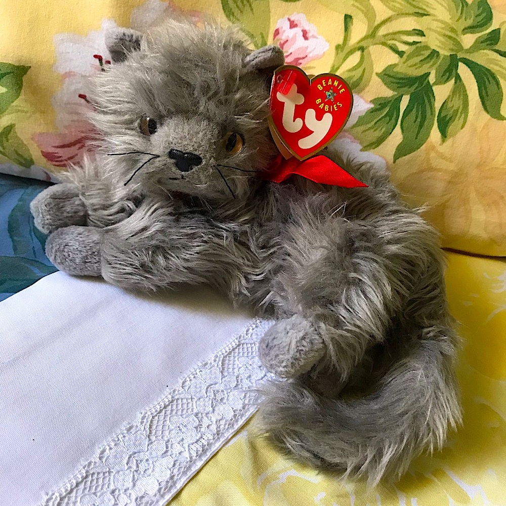 ‘Beani’ ty Beanie Baby Grey Kitty